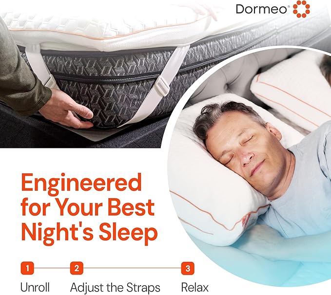 Dormeo Premium Twin XL Cooling Mattress Topper - 3-Zone OctaspringⓇ Technology for Optimal Back Support, Anti-Slip Bottom