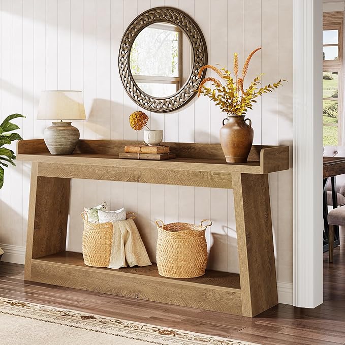 Tribesigns Extra Long Console Table, 70.9-Inch Entryway Table with Storage, Narrow Sofa Table Behind Couch, Wooden Accent Table for Hallway, Living Room, Entrance, Foyer, Rustic Brown