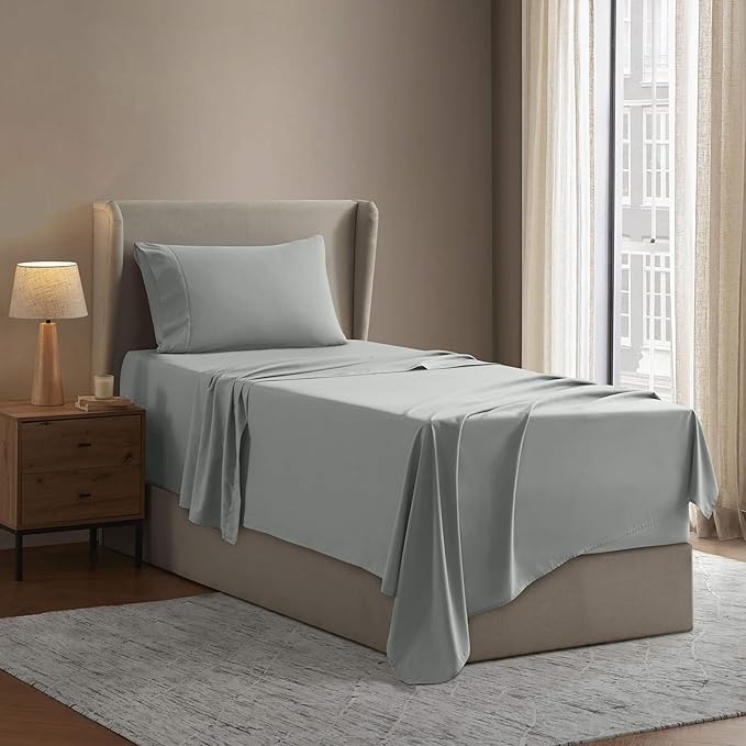 Nestl Twin Sheet Set - 1800 Ultra-Soft Microfiber Twin Bed Sheets - Double Brushed - Deep Pockets - Easy Fit - Extra Soft - 3 Piece Set - Bedding Sheets & Pillowcases (Twin, Sage Green)