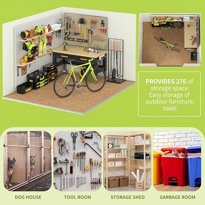 Metal Storage Shed,Outdoor Storage Building 10x8,Large Backyard Shed with Lockable Doors,Waterproof Outside Storage Shed