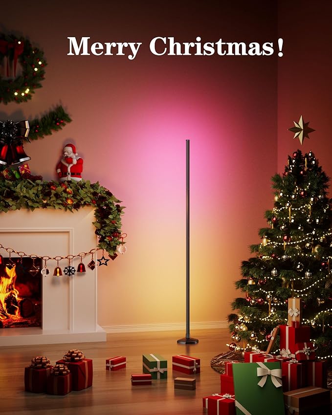 2PCS RGB Floor Lamp, Bluetooth APP and Remote Control 65" Smart Modern Standing Lamp Music Sync 16 Million DIY Colors Changing LED Floor Lamp with Heavy Base for LivingRoom Bedroom GameRoom