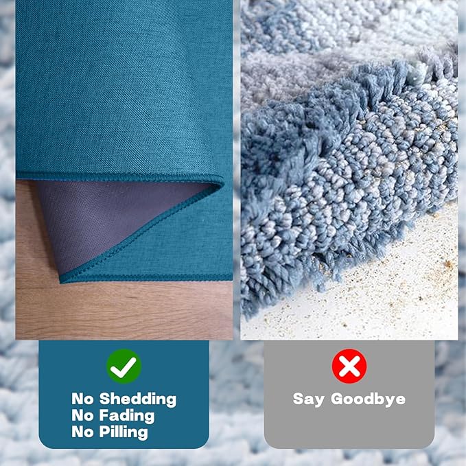 Yancorp 2.6'X4'Ultra Thin Big Bathroom Rugs,Low Profile Bath Mat Non Slip Fit Under Door Absorbent Shower Rug Washable Large Indoor Door Mat