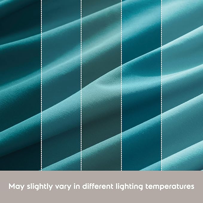 Nestl Split King Sheet Set - 1800 Ultra-Soft Microfiber Bed Sheets - Double Brushed - Deep Pockets - Easy Fit - 5 Piece Set - Bed Sheets & Pillowcases (Split King Size, Teal)