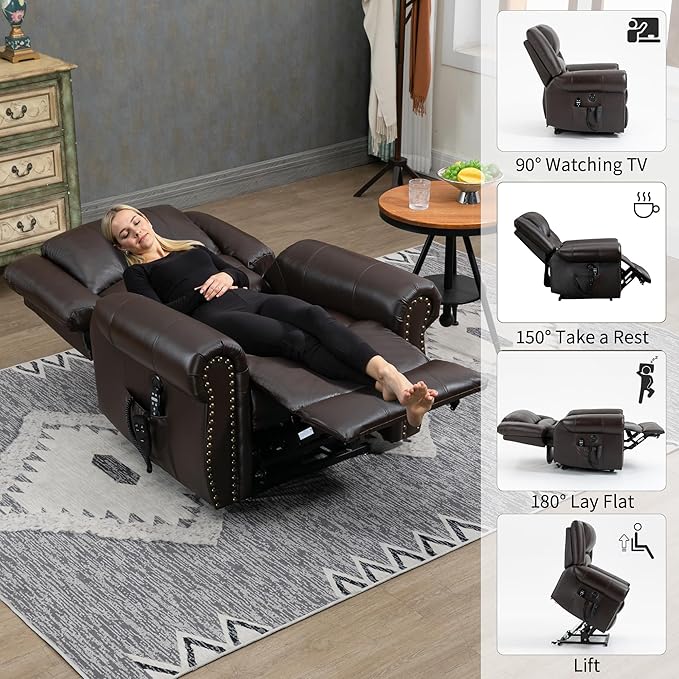 Recliner Chairs for Adults, Oversized Bedroom Chair with Massage, Sofa Chair Home Theater Seating with Lumbar Support, Comfortable Lift Chair for Elderly, Glider Nursery Chair for Living Room