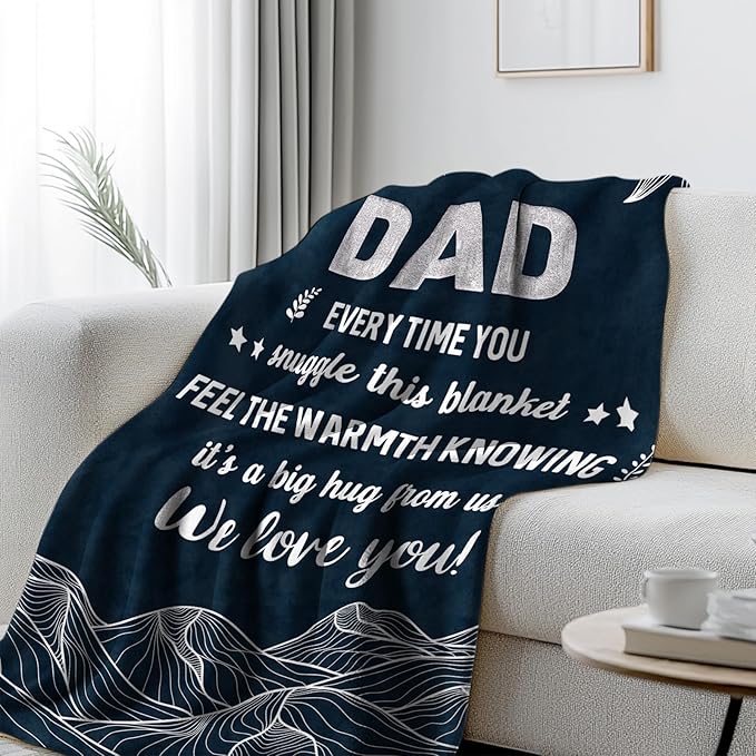 Birthday Gifts for Dad from Daughter Son, Dad Blanket Gifts from Daughter, Gift for Fathers Day, Father Throw Blanket for Sofa Couch Bed, Men Gifts Ideas 50"X60"