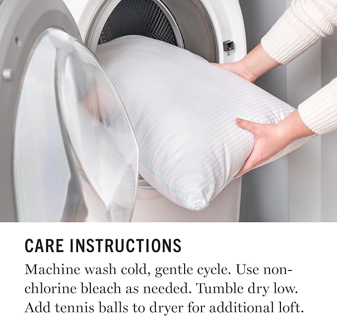 Martha Stewart Classic Bed Pillows King Size Set of 2 - Down Alternative Fluffy Cooling Pillow for Back, Stomach or Side Sleepers, Memory Foam-Like Fiber Fill, 20" x 28", White