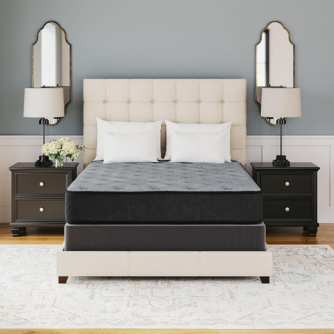 Signature Design by Ashley Queen Size Comfort Plus 10 Inch Hybrid Mattress with Lumbar Support Gel Memory Foam, Fiberglass Free, Mattress In A Box