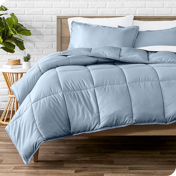 Bare Home Comforter Set - Twin/Twin Extra Long Size - Ultra-Soft - Goose Down Alternative - Premium 1800 Series - All Season Warmth (Twin/Twin XL, Dusty Blue)