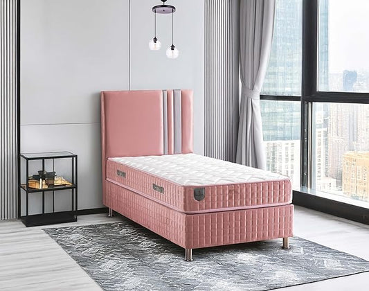 Ottomanson Twin 9" Medium-Firm Hybrid Mattress - Made in USA - Premium Comfort & Support for Young Sleepers - Individually Pocketed Coils & CertiPUR-US Foam - Fiberglass-Free - Bed in a Box