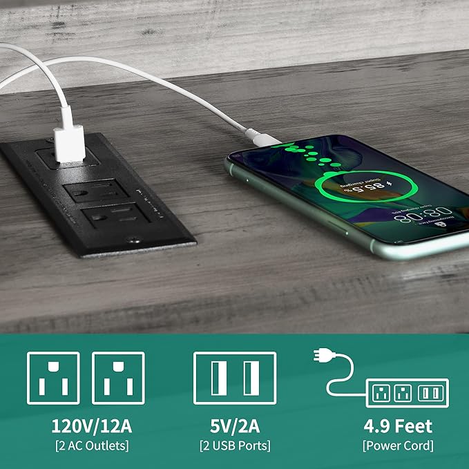 YITAHOME LED Farmhouse TV Stand for 75 Inch w/Outlets, Modern Entertainment Center with Glass Doors and Adjustable Storage Shelves, Media Console TV Cabinet for for Living Room, Grey