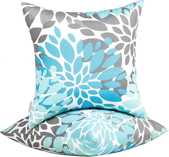 JMGBird Outdoor Pillows Waterproof Set of 2 Outdoor Throw Pillows with Insert Included Pillow 18×18 Inch Outdoor Pillow for Patio Furniture