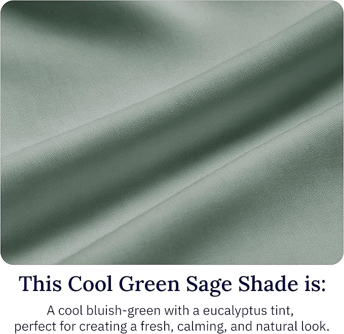California Design Den Luxury Twin Sheet Set - 100% Cotton, 600 Thread Count Deep Pocket Twin Sheets, Soft Hotel-Quality Bedding with Sateen Weave (Sage Green - Cool Tone)