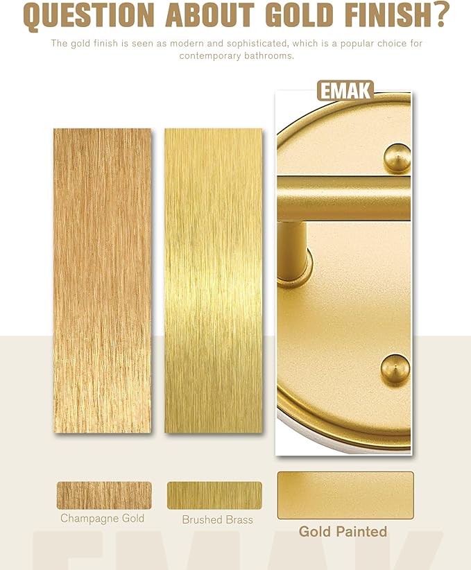 Emak 22 Inch Gold Bathroom Light Fixtures Over Mirror, 2 Light Bathroom Vanity Light with Milk Glass Shade, Modern Wall Sconce Set of Two for Bath, Hallway, VL085-GDL-ML-2-2PK