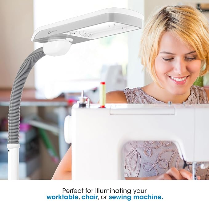 OttLite Standing Floor Lamp with Adjustable Neck, Pivoting Shade Multiuse Lamp - 36w Compact Fluorescent Lamp for Bright Natural Daylight - Modern Home Decor, for Living Room, Reading, Dorm & Office