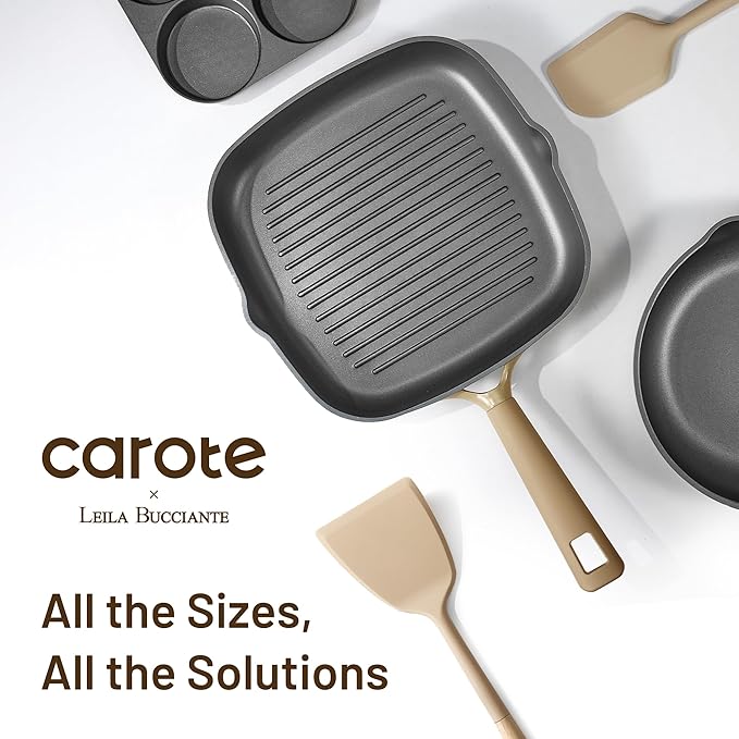 CAROTE 31PCS Pots and Pans Set, Nonstick Cookware Set Kitchen Non Stick Induction Cookware Non-toxic Granite Cooking set