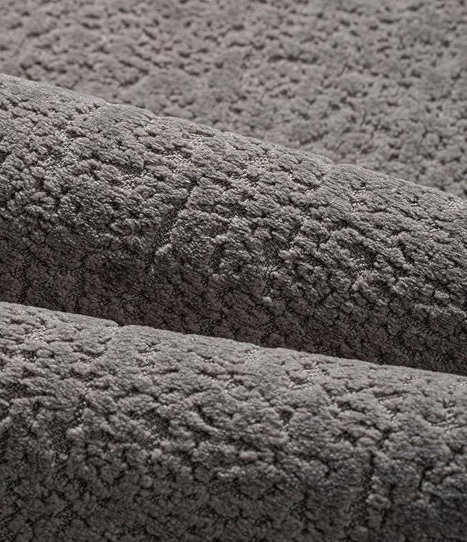 chakme Bathroom Rug Sets 5 Piece, Ultra Thin Bath Mat Quick Dry Bath Mat Set, Absorbent Bath Mat for Bathroom Non Slip Machine Washable, (Dark Grey, 5 Piece)