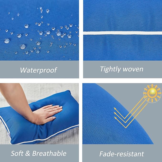 JMGBird Outdoor Pillows Waterproof Set of 2 Outdoor Throw Pillows with Insert Included 12×20 Inch Outdoor Lumbar Pillows for Patio Furniture