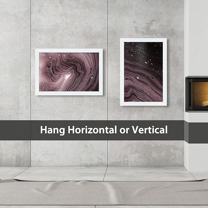 VCK 20x30 Poster Frame - Wooden White Picture Frames with Plexiglass, Natural Woodgrain Wall Gallery photo frames