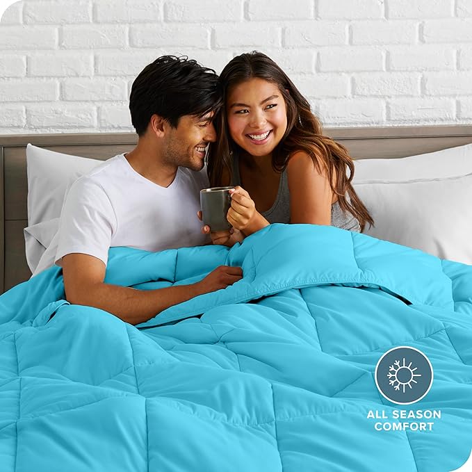 Bare Home Comforter Set - Twin/Twin Extra Long Size - Ultra-Soft - Goose Down Alternative - Premium 1800 Series - All Season Warmth (Twin/Twin XL, Aqua)