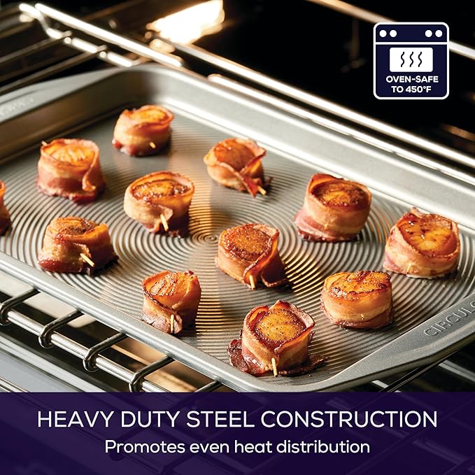 Circulon Total Nonstick Bakeware Set with Nonstick Bread Pan, Cookie Sheet, Baking Pan, Baking Sheet, Cake Pan and Muffin/Cupcake Pan - 10 Piece, Gray