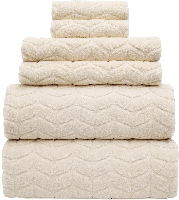 Ultra Soft & Stylish 700 GSM Luxury Bath Towels - 100% Zero-Twist, Long-Staple Cotton - Remarkably Absorbent & Quick Drying - 6 Piece Towel Set (Papyrus)