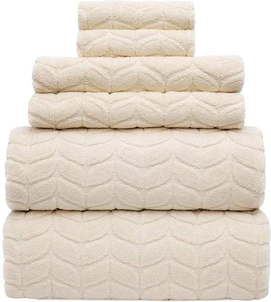 Ultra Soft & Stylish 700 GSM Luxury Bath Towels - 100% Zero-Twist, Long-Staple Cotton - Remarkably Absorbent & Quick Drying - 6 Piece Towel Set (Papyrus)