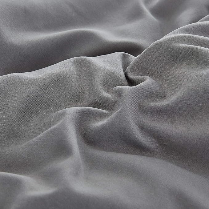 Grey Comforter Set King Men Dark Gray Bedding Comforter Set King Size Solid 3Pcs Bed Set Modern Cozy Breathable Gray Bedding Comforter Sets for Women Men