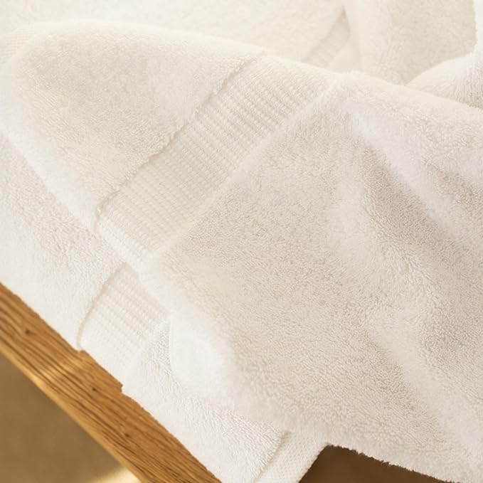 SALBAKOS 100% Turkish Cotton Extra Large Bath Sheet Set of 2 35x70 inch | Heirloom Quality | Hotel & Spa Collection |Soft, Absorbent Oversize Bath Towels | Made in Turkey (White, 2 Bath Sheets)