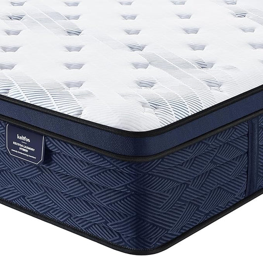 Twin Mattress 14 Inch - Firm Feel 7-Zone Hybrid Mattresses Extra Lumbar & Hip Support, Deep Sleep Pain Relief Contouring Bed in a Box, Fiberglass-Free, CertiPUR-US Certified,100-Night Trial