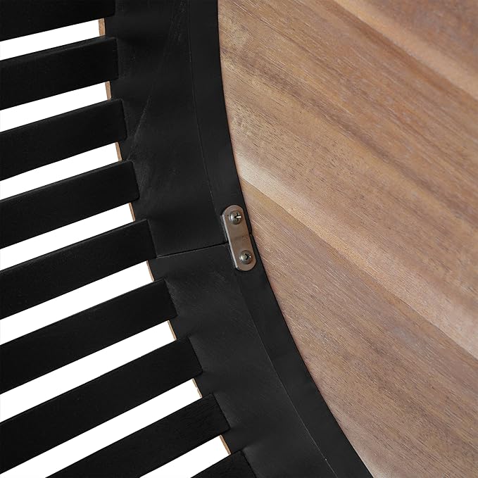 30" Acacia Wood Coffee Table with Wooden Base,Modern Industrial Accent Tables,Round Table for Indoor,Outdoor,Living Room,Lounge,Patio,Natural+Black