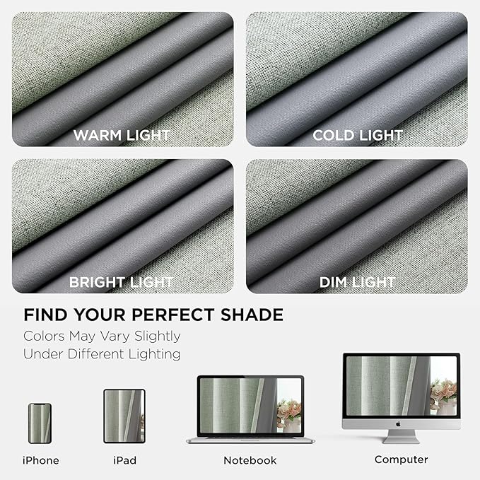 Joydeco Sage Green Blackout Curtains 120 Inches Long, Extra Long Curtains 120 Inch Length 1 Panel for Bedroom, Thermal Insulated Linen Black Out Curtains with Grommets(100x120, Sage Green)