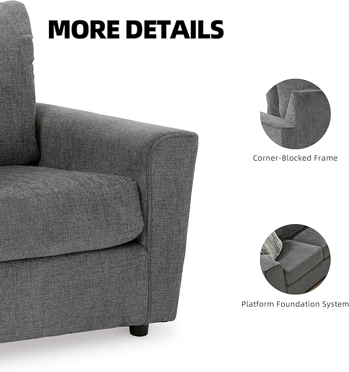 Signature Design by Ashley Stairatt Contemporary Square Upholstered Chair, Gray