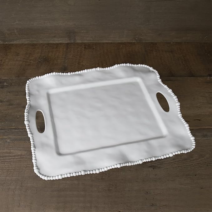 Beatriz Ball Alegria Rectangular Tray with Handles, White
