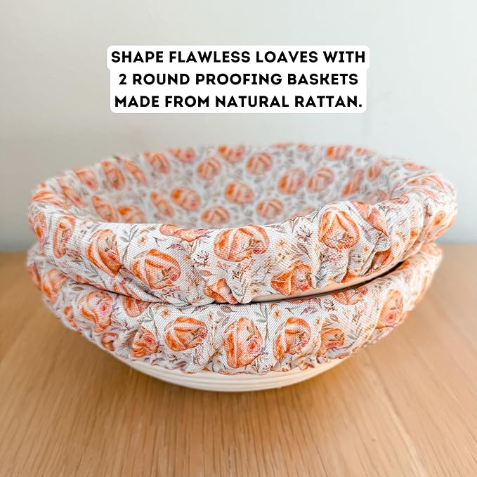 10 Piece Sourdough Kit | Vintage Jar | Bannetons Proofing | Custom Cute Jar and Cover | Dough Whisk | Pink Dough Scraper Cutter | Bread Lame | Silicone Spatula