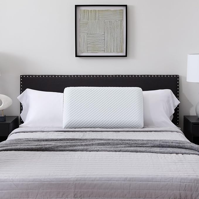 WEEKENDER Gel King Size-1-Pack-Medium Plush Feel-Neck and Shoulder Support-Side, Stomach, and Back Sleepers-Home, Hotel, & Hospital Essentials-CertiPur Certified Memory Foam Pillow, Blue