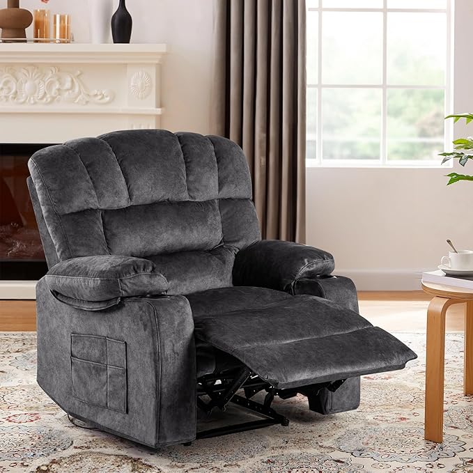Recliner Chair Manual Modern Ergonomic Lounge Single Sofa Seat Living Room Lounge Recliners on Clearance Foam Filling