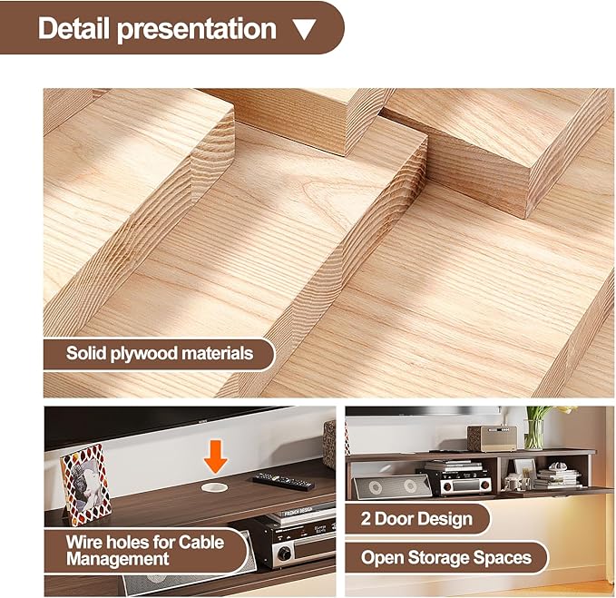 Floating TV Stand with 2 Doors,47'' Wall-Mounted TV Console,Floating TV Cabinet,Floating Console Shelf,Wall Mounted TV Cabinet(Walnut)