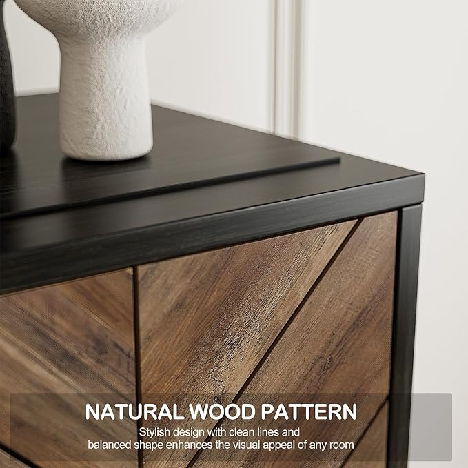 BELLEZE 68" TV Stand with 36" Electric Fireplace Heater, Entertainment Center with Storage Cabinet, Console Table for TVs up to 75" for Living Room, Bedroom - Harper (Black Ebony)