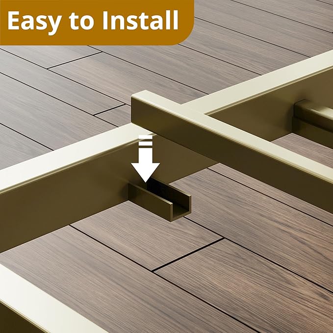 LIKIMIO King Bed Frame, Storage Headboard with Charging Station, Solid and Stable, Noise Free, No Box Spring Needed, Easy Assembly (Dark Green)