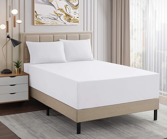 1500 Supreme Collection Extra Deep Pocket Sheets Set - Luxury Soft Bed Sheets, Wrinkle Free, Bedding, Over 40 Colors, 21 inch Extra Deep Pocket, Queen, White