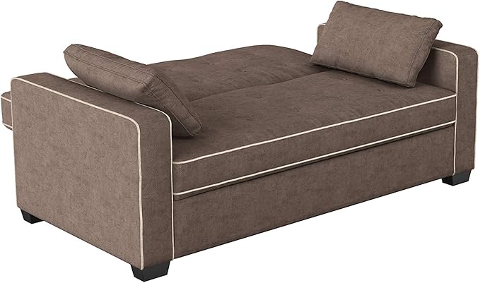 Serta Ainsley Loveseat with Pull Out Sleeper Microfiber Java Full