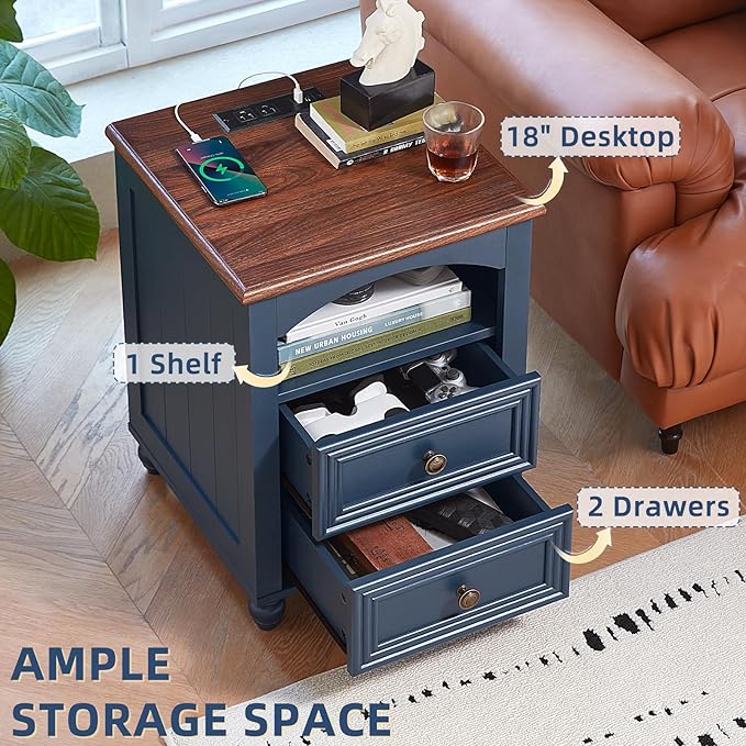 Farmhouse Dressers & Night Stand Set of 3, Wood 54" Wide 7 Drawer Dresser & 35.5"Tall Chest of Drawers, 18" with Charging Station Nightstand, Bedroom Furniture Dresser Set for Home Living Room Hallway