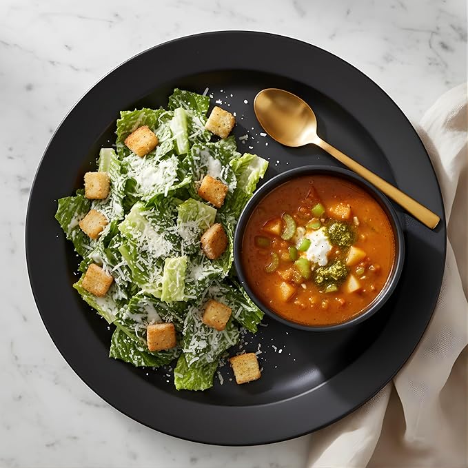 TP 10 Ounce Bowl Set of 6, 4.5” Melamine Bowls for Appetizer Snacks Ice Cream Dipping Sauce Side Dish, Unbreakbale and lightweight, Black