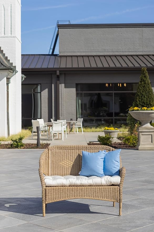 RSH DECOR: Sunbrella Square Throw Pillows Set of 4 | 24" x 24" | Water and Fade-Resistant Performance Fabric | Outdoor Pillow Covers with Down-Alternative Inserts | Canvas Air Blue