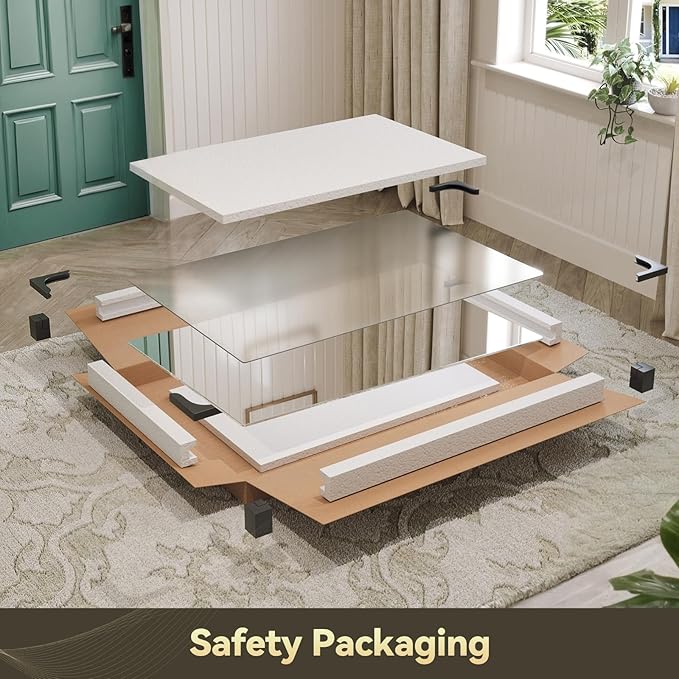 Brightify Frameless Mirror, 55x36 Inch Bathroom Mirrors for Over Sink, Large Tempered Glass Square Wall Mirror, Frameless Vanity Mirror for Gym, Yoga, Living Room, Bedroom, Entryway