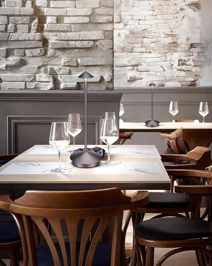 Portable Led Cordless Lamp Table Light 2 Pack, Rechargeable 6000mAh Battery Outdoor Table Lamp for Dinning Restaurant Patio Bedroom Camping, IP54 Waterproof, Dimmable