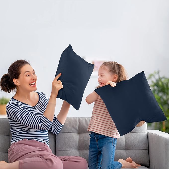 Utopia Bedding Throw Pillows Insert (Pack of 2, Navy) - 20 x 20 Inches Bed and Couch Pillows - Indoor Decorative Pillow