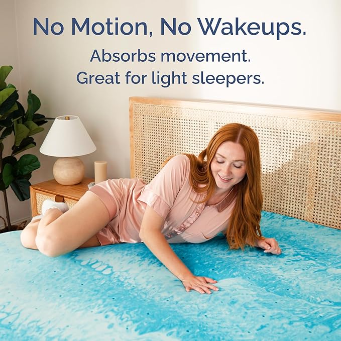Memory Foam Mattress Topper Full Size - 3 Inch Breathable Gel Infused Memory Foam - Plush Feel Ventilated Mattress Pad - Pressure, Comfort and Pain Relief Bed Topper - CertiPUR-US & Oeko-Tex Certified