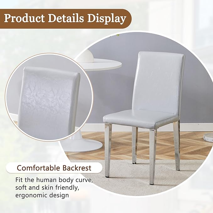 Glass Dining Table Set for 6, 63” Kitchen Table Set for 6, Modern Dining Room Table Set with Upholstered Chairs, Tempered Glass Tabletop with Y Shape Base