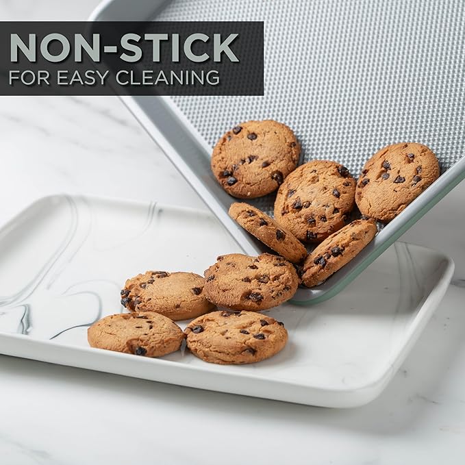 Country Kitchen Nonstick Stackable Bakeware Set - Durable, Easy Release Baking Set, Sage, 6 Pcs